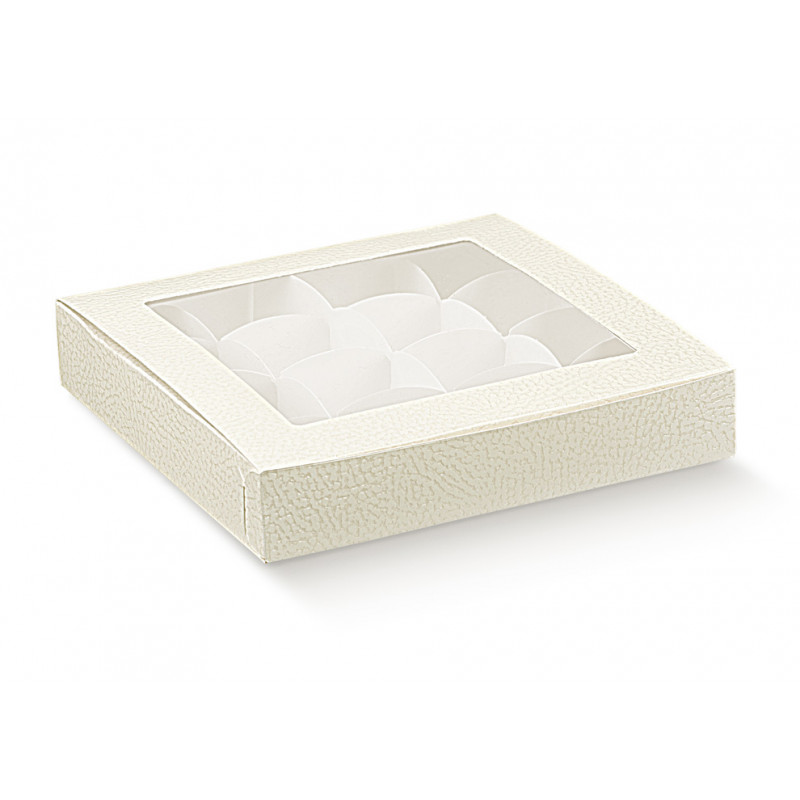 Caixa Cartão Branca c/Janela p/Doces 240x160x30mm