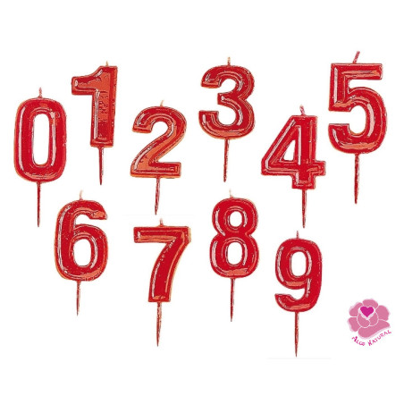 Vela Aniversário Vermelha, 6cm