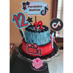 Toppers Aniversário TikTok 9 pcs