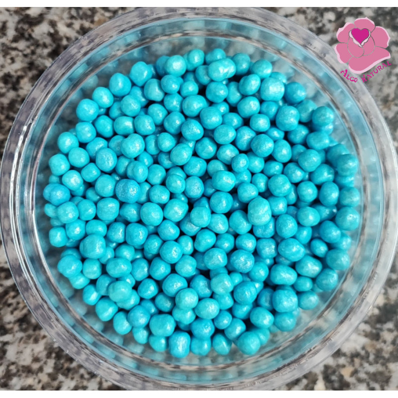 Bolas de cereais crocantes azuis, 4mm