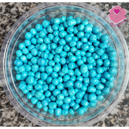 Bolas de cereais crocantes azuis, 4mm