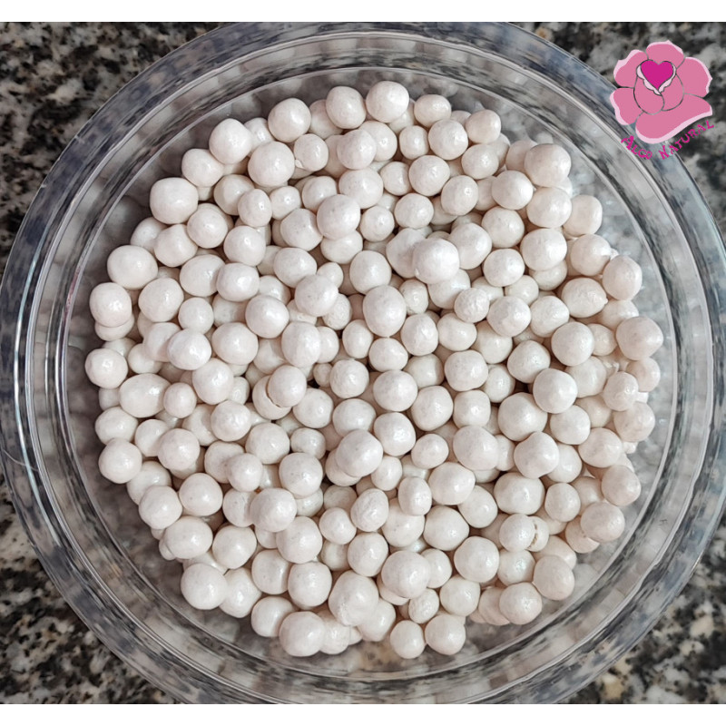 Bolas de cereais crocantes brancas, 4mm