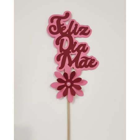 Topper de Bolo – Feliz Dia Mãe