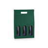 Caixa 3 Garrafas Verde 270x90x385mm