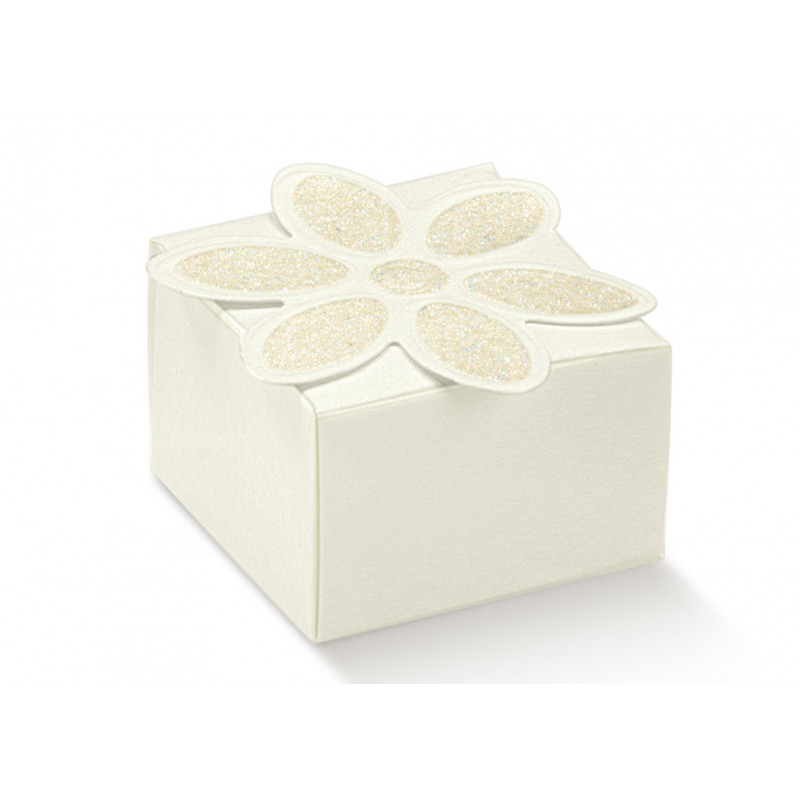 Caixa c/Flor Glitter 35x35x25mm
