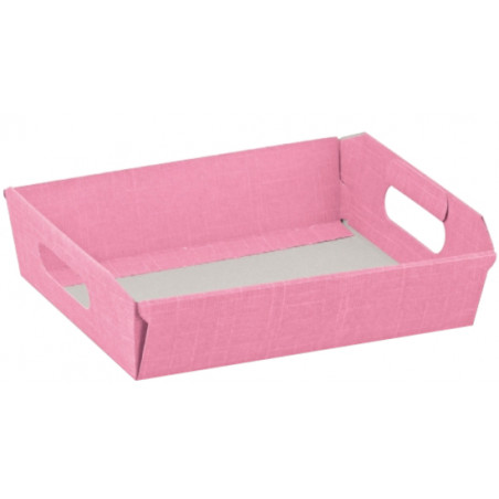 Cesta Cartão Rosa Cabaz / Presente / Pastelaria 310x220x90mm