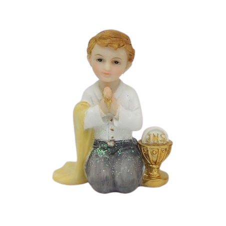 Menino Comunhão c/Cálice a Rezar 8 cm