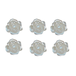 Mini Rosa Resina Pérola 1,5 cm