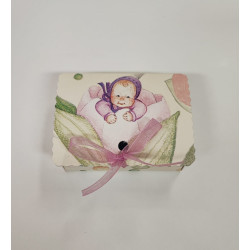Lembrança Batizado Caixa Tulipa Rosa