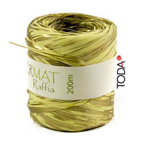 Ráfia Bicolor ouro/bege 200MT