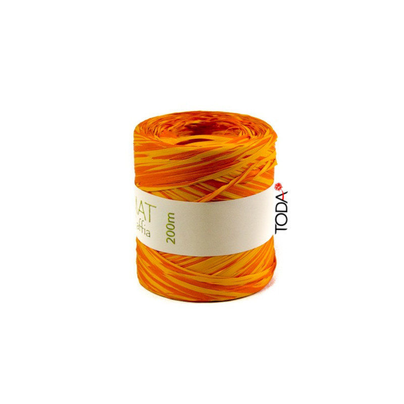 Ráfia Bicolor laranja/tangerina 200MT