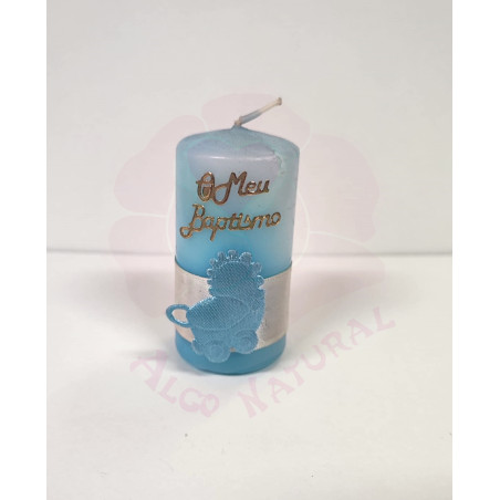 Lembrança Batizado Vela oval Azul