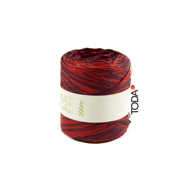 Ráfia Bicolor vermelho/bordô 200MT