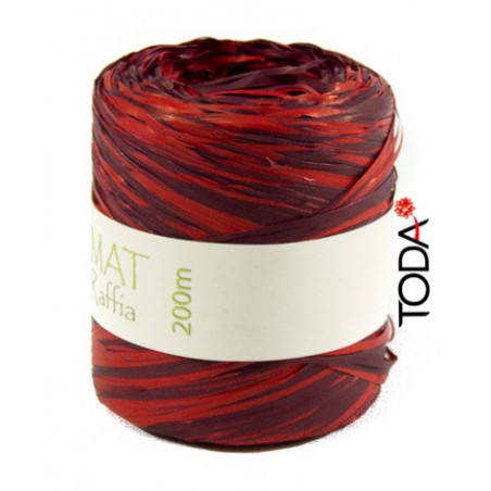 Ráfia Bicolor vermelho/bordô 200MT