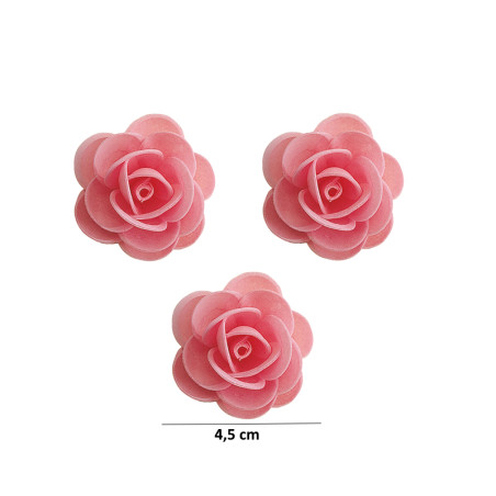 Rosa Rosa hóstia sem folha 4,5cm
