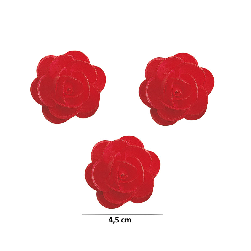 Rosas vermelhas em hóstia 4,5 cm - Dekora