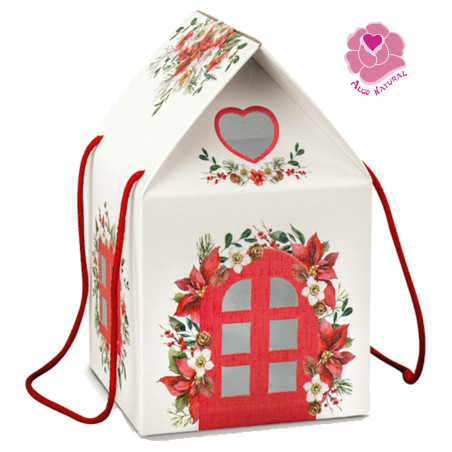 Caixa para presentes casa c/cordão White Little Houses 200x200x180mm