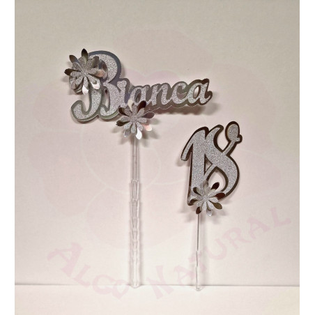 Kit Topper para bolos Bianca + idade