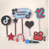 Toppers Aniversário TikTok 9 pcs