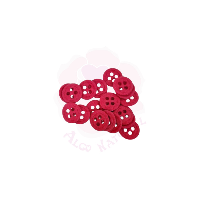 Conj. 5 botões rosa Feltro 3cm