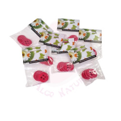 Conj. 5 botões rosa Feltro 3cm