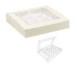 Caixa Cartão Branca c/Janela p/Doces 240x160x30mm