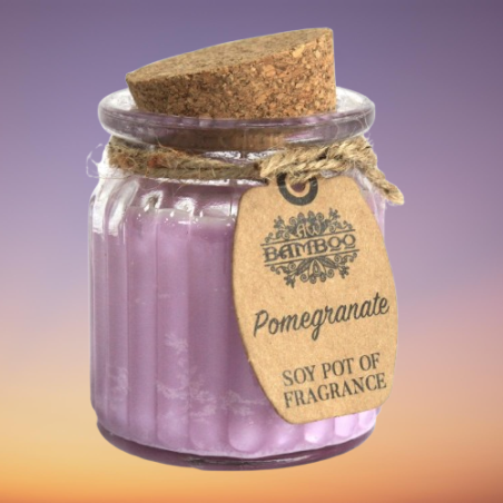 Pote de Vela de Cera de Soja - Romã