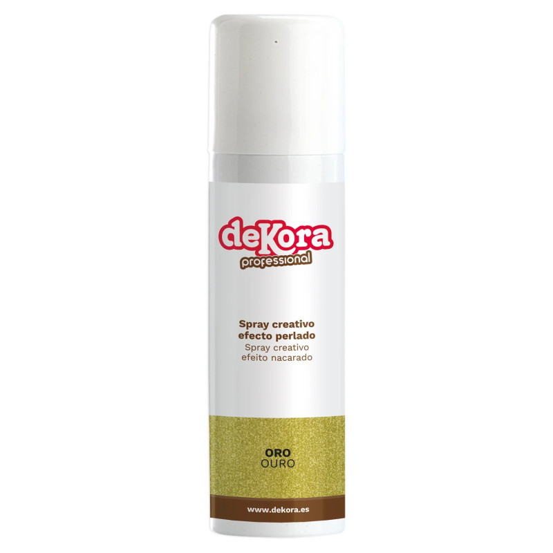 Corante SPRAY COMESTIVEL OURO EFEITO PEROLA 250ml - Dekora