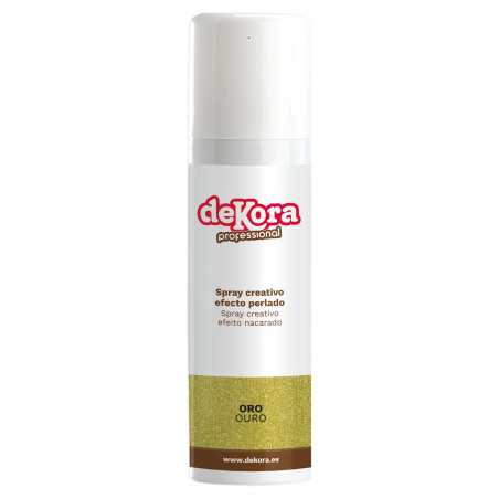 Corante SPRAY COMESTIVEL OURO EFEITO PEROLA 250ml - Dekora