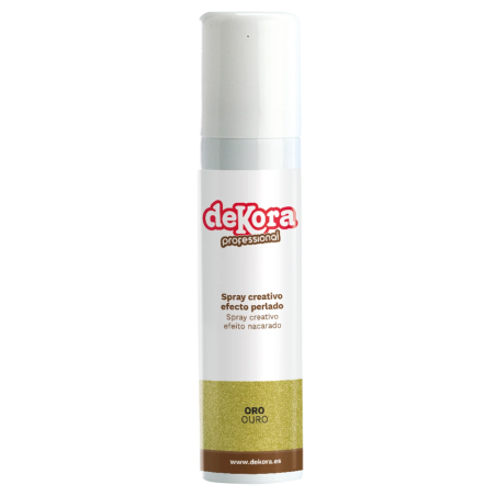 Corante SPRAY COMESTIVEL OURO EFEITO PEROLA 100ml - Dekora