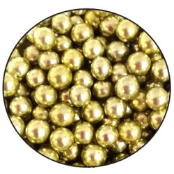 Pérolas de açúcar metalizadas ouro 7mm