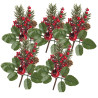 Haste bagas vermelhas de Natal c/Pinha 14cm