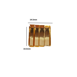 Caixa Bombons Esferas Amarelas, Interior Dourado 145x145x35mm