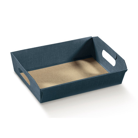 Tabuleiro Cartão Azul Cabaz / Presente / Pastelaria 350x260x70mm