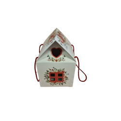 Caixa para presentes casa c/cordão White Little Houses 200x200x180mm