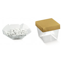 Caixa Copo Flor Transparente 60x60x80mm