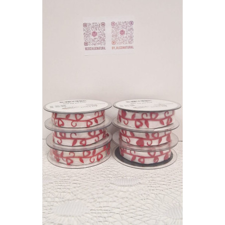 Rolo Fita Tecido Corações recortados