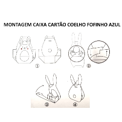 Caixa Cartão Coelho Azul 45x70x115mm