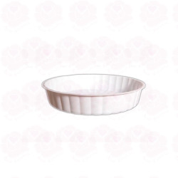 Prato Plástico para Pudim Branco 22cm