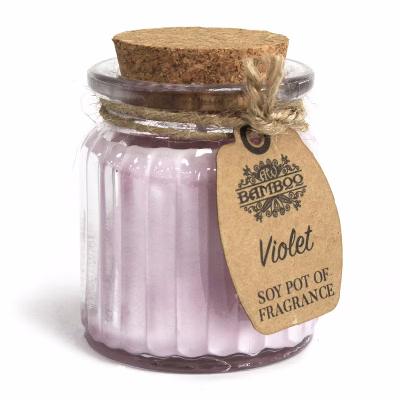 Pote de Vela de Cera de Soja - Violeta