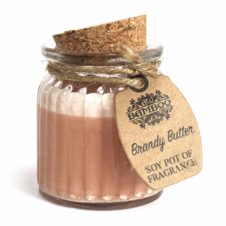 Pote de Vela de Cera de Soja - Manteiga Brandy