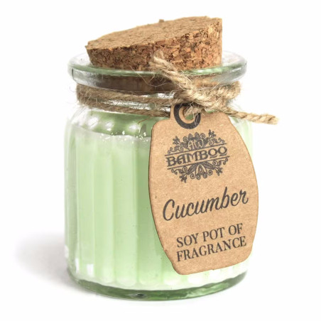 Pote de Vela de Cera de Soja - Pepino