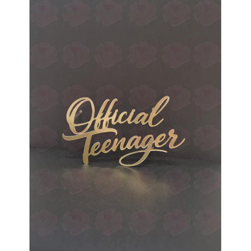 Topo de Bolo "Oficial Teenager" ouro