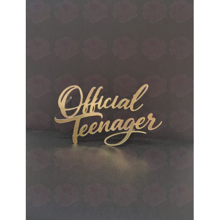 Topo de Bolo "Oficial Teenager" ouro