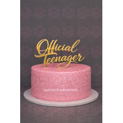 Topo de Bolo "Oficial Teenager" ouro