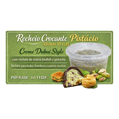 Creme Crocante de Pistácio Dubai Style para bolos e sobremesas