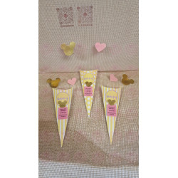Caixa Cone Happy Amarelo com bolinhas 190x75x45mm
