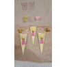 Caixa Cone Happy Amarelo com bolinhas 190x75x45mm