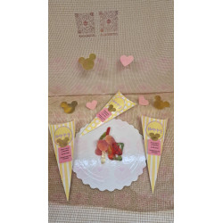Caixa Cone Happy Amarelo com bolinhas 190x75x45mm