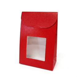Caixa vermelha c/ Janela 90x45x130mm